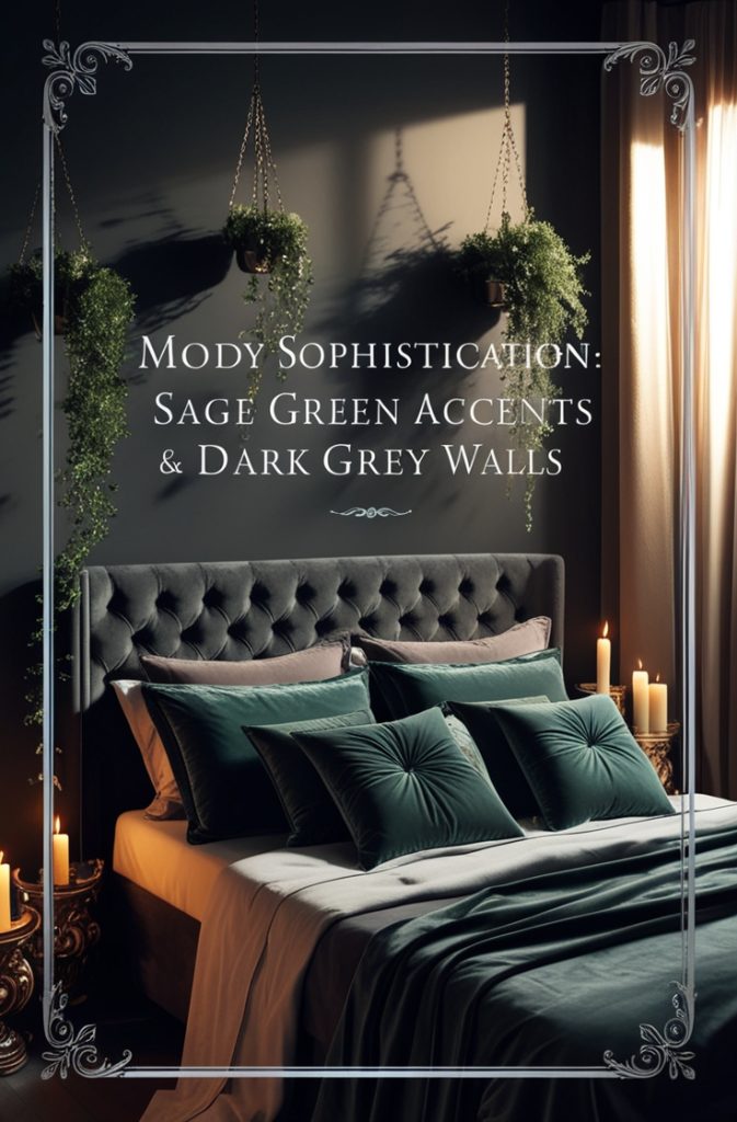  Sage Green Accents with Dark Grey Walls