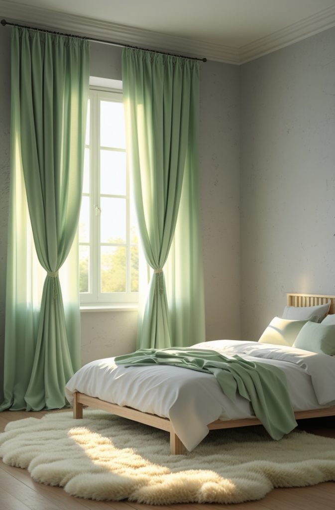 Sage Green Curtains with Grey Walls