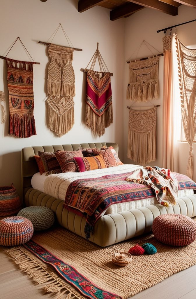 A Bohemian Touch with Layered Textiles
