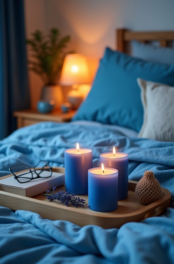 Blue Scented Candles for Ambiance