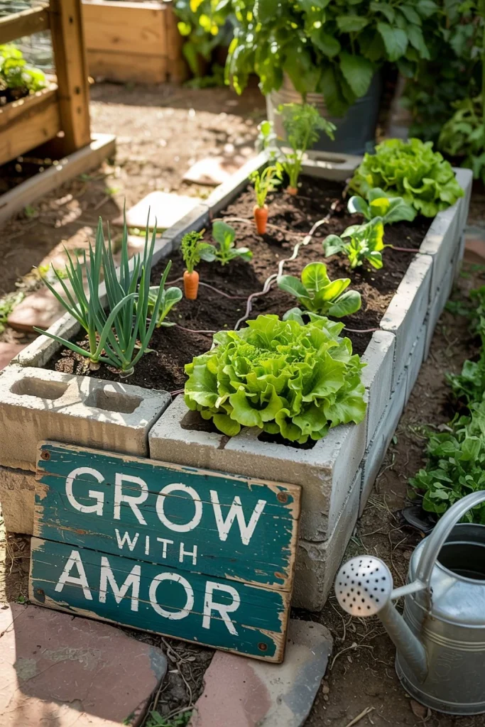 Cinder Block Raised Garden Bed