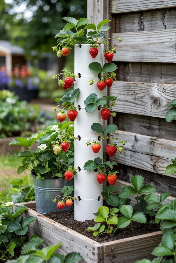 PVC Pipe Strawberry Tower