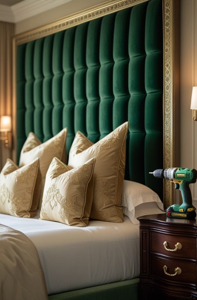 Emerald Green Velvet Headboard