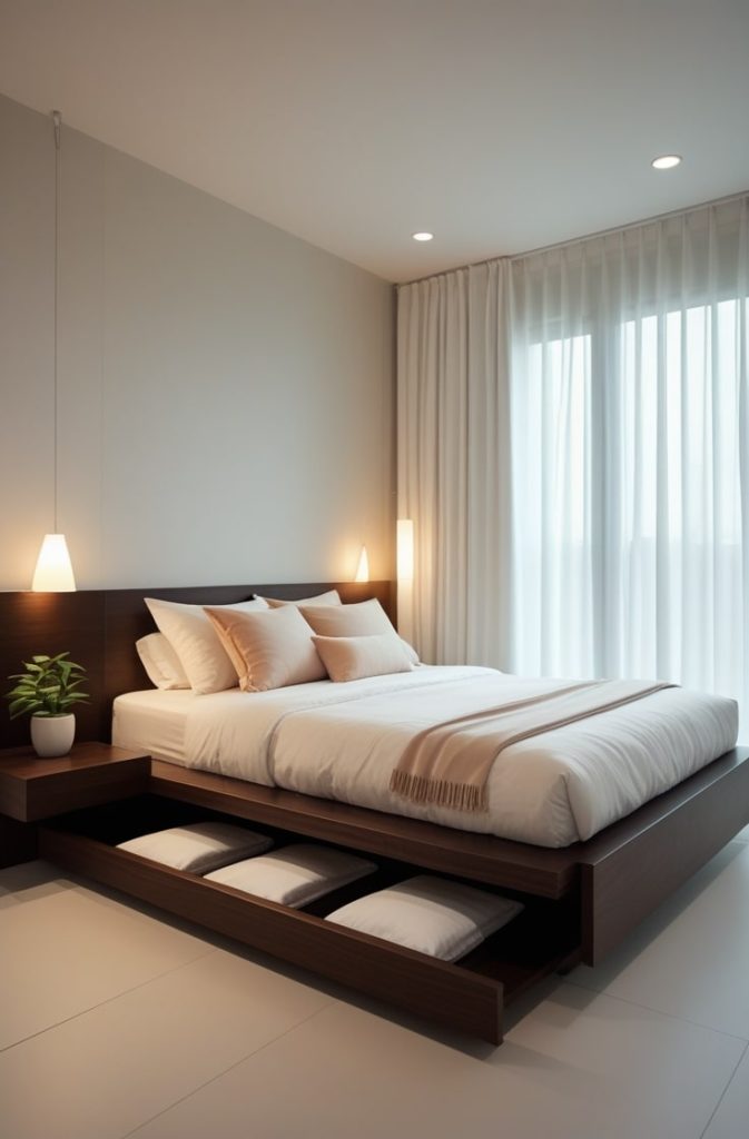 Floating Nightstands for Space Efficiency