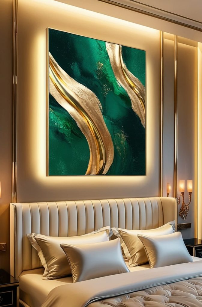 Green and Gold Wall Art