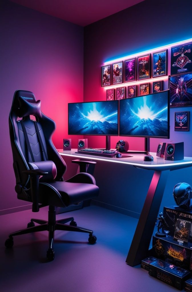 Tech-Savvy Gamer Room