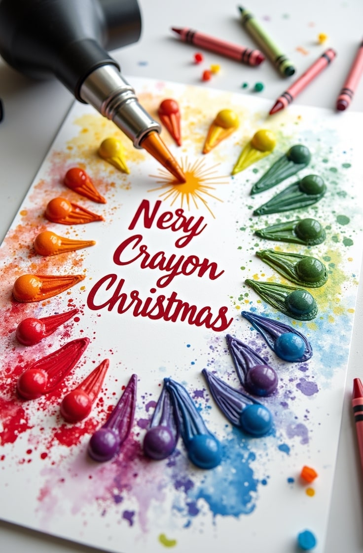 Crayon Melt Ornament Card