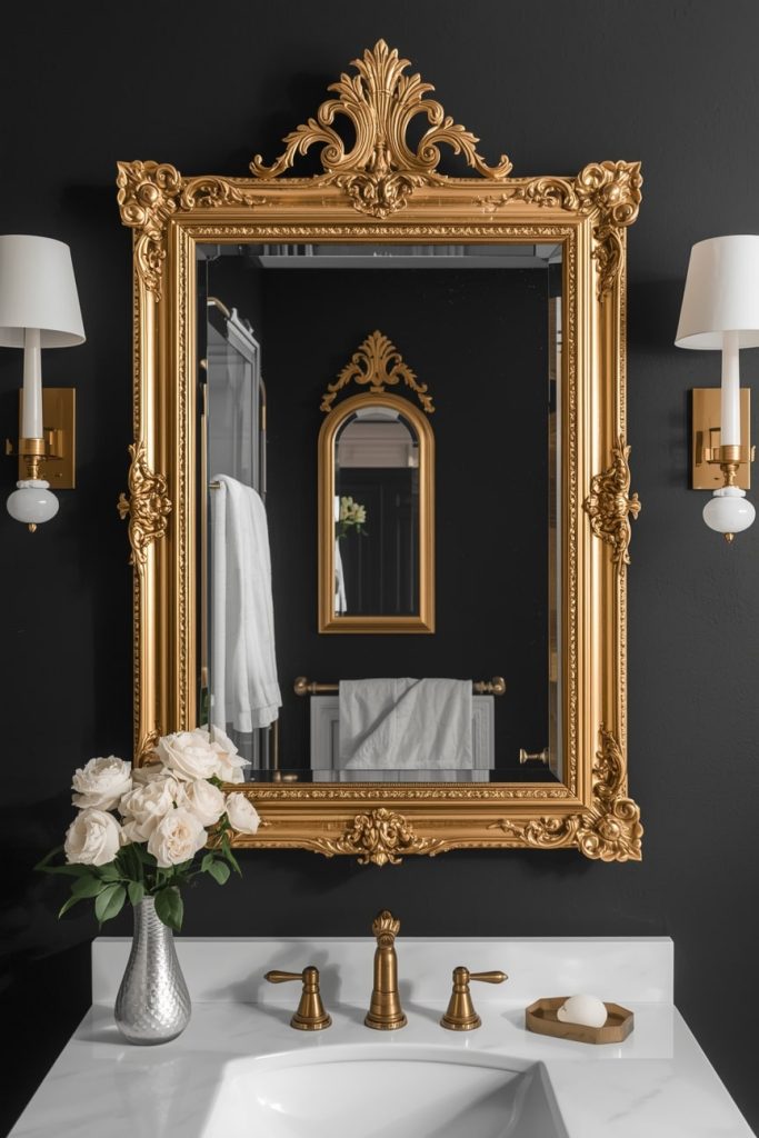 Gold-Framed Mirror Statement