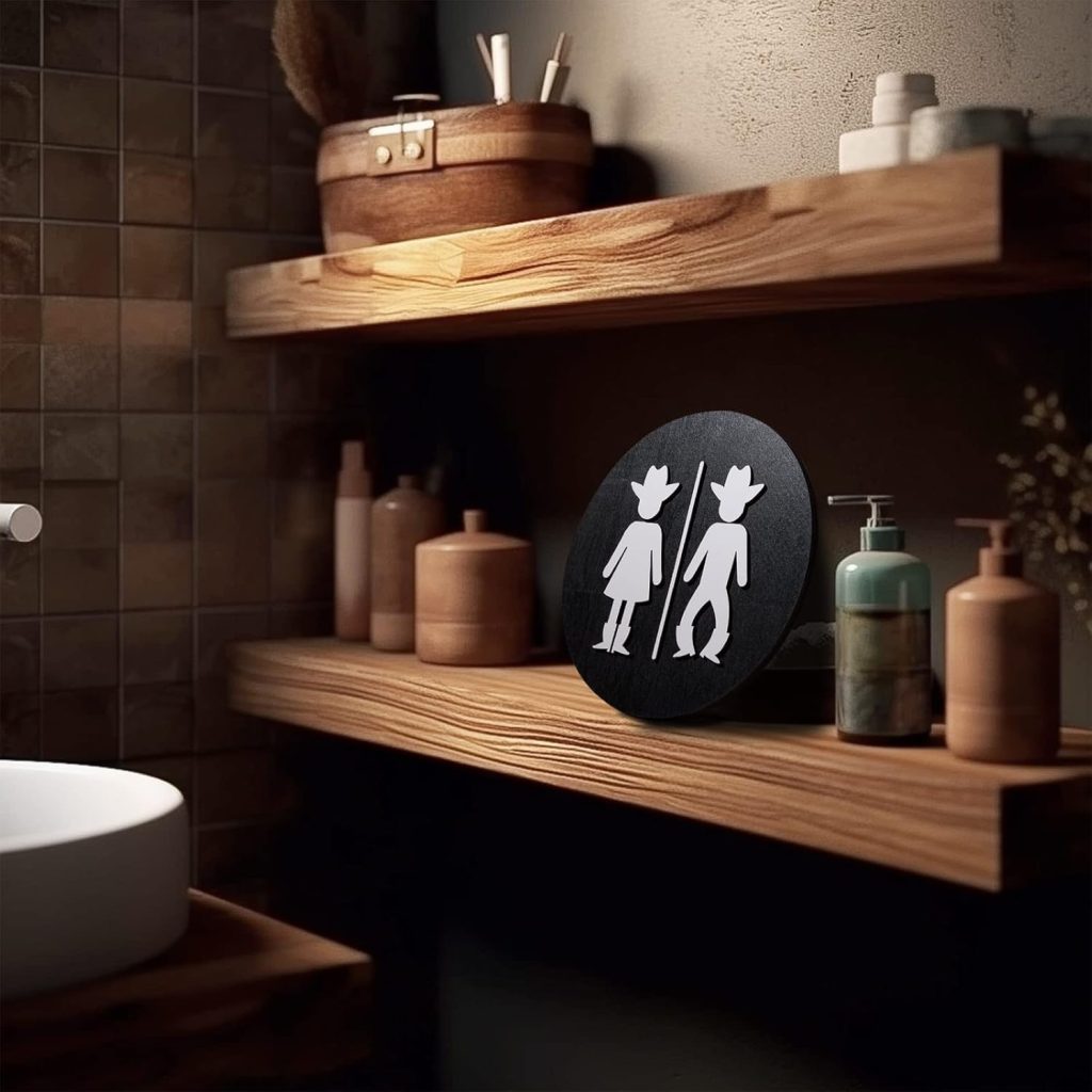 western bathroom door sign 1