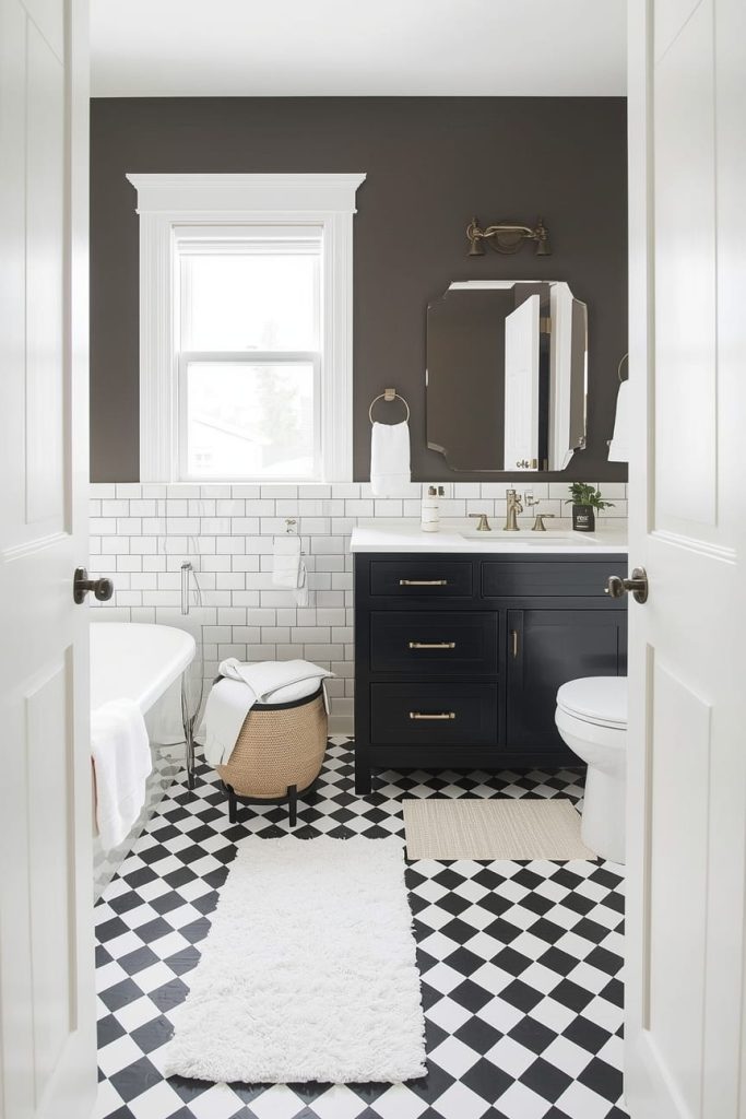 Contemporary Black and White Bathroom