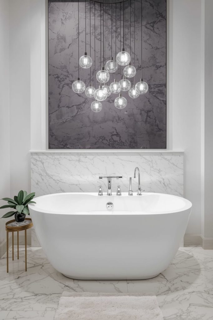 Ensuite Bathroom with Freestanding Tub as a Focal Point