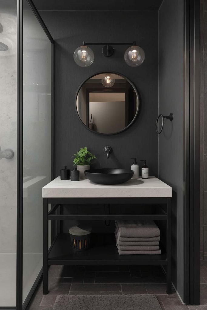Moody Bathroom Lighting for Dramatic Bathroom Ambiance