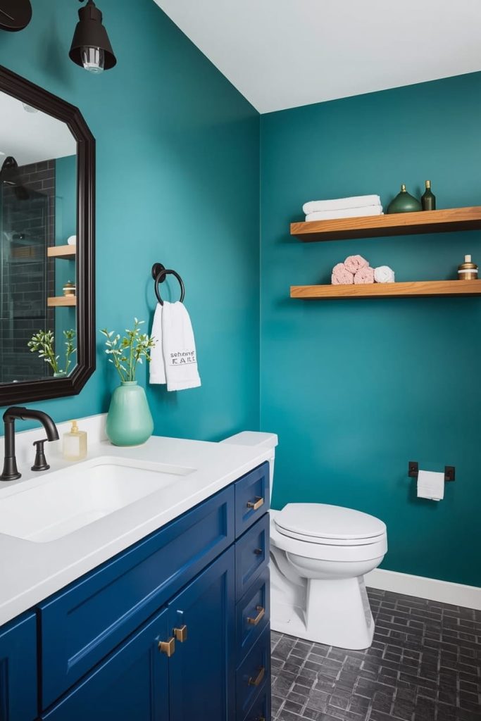 Small Blue Bathroom Makeover That Feels Spacious